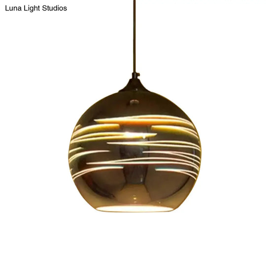 Contemporary Gold Textured Glass Pendant Lighting Fixture