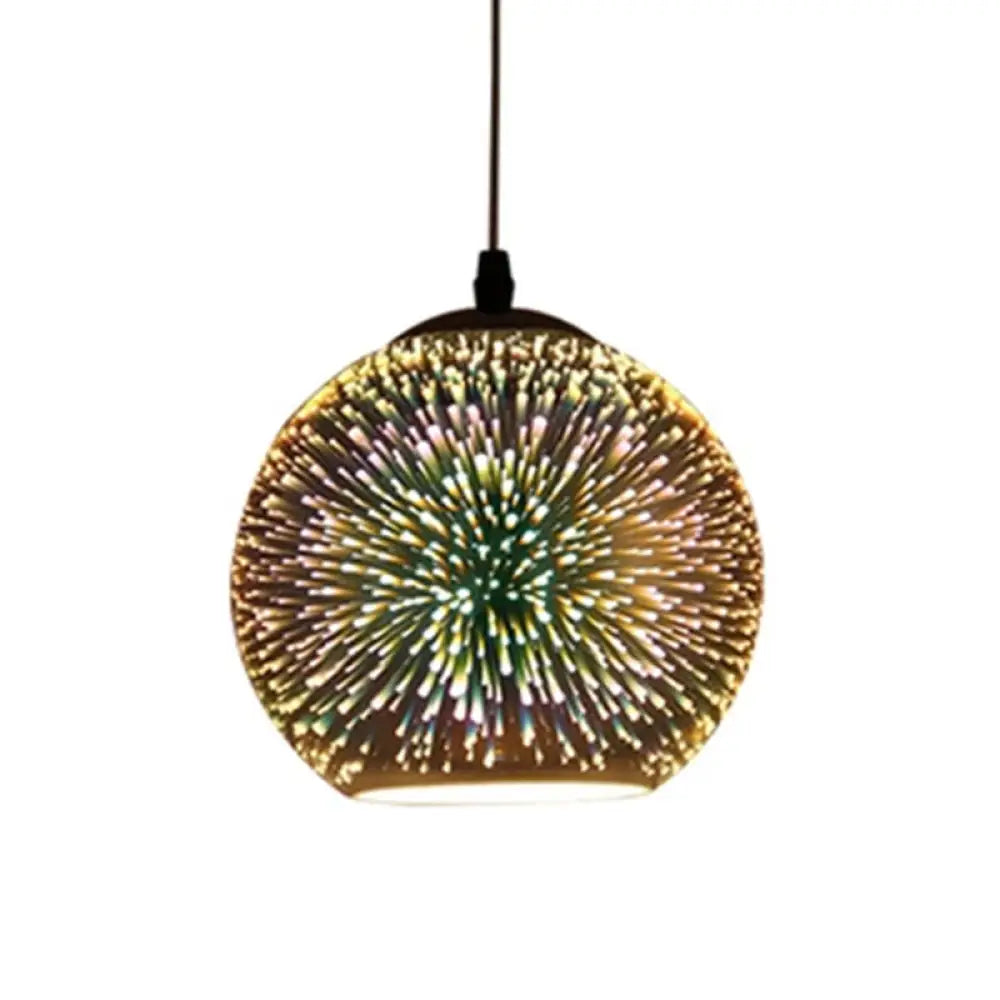 Gold Textured Glass Drop Lamp - Contemporary Pendant Lighting Fixture / 8’ A