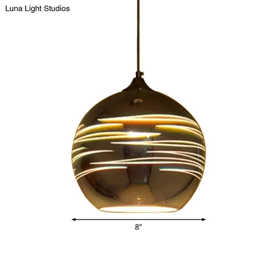 Contemporary Gold Textured Glass Pendant Lighting Fixture