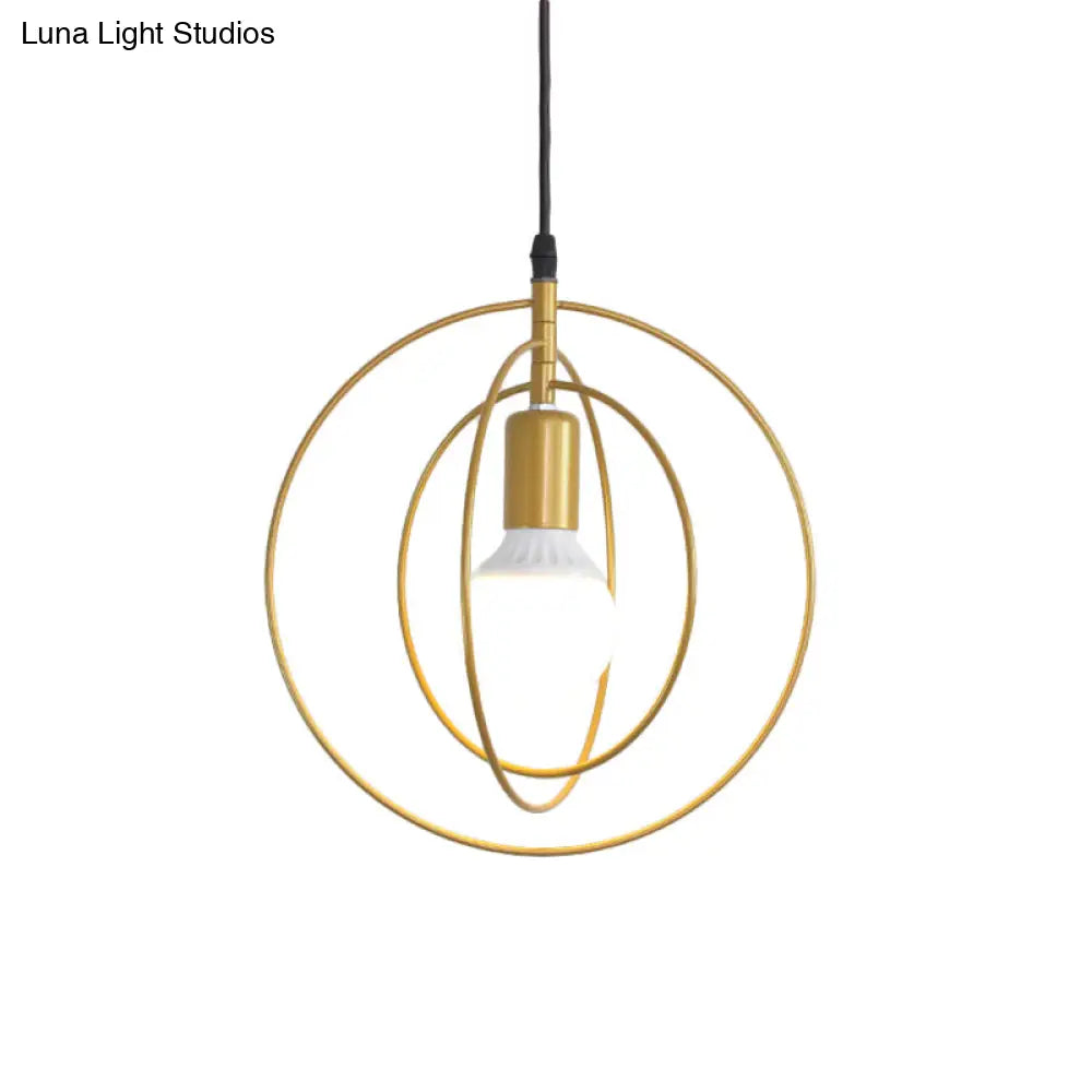 Gold Triple Star Pendant Light With Industrial Single Ceiling Mount