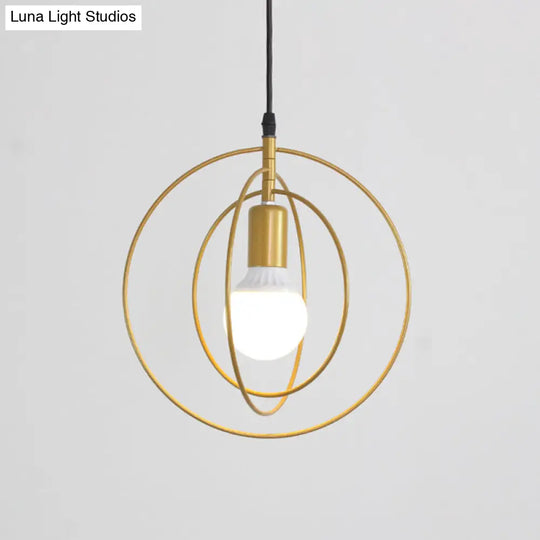 Gold Triple Star Pendant Light With Industrial Single Ceiling Mount