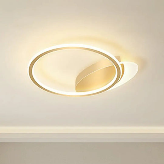 Gold Ultrathin Led Flush Mount Ceiling Fixture - Sleek Metal Flush - Mounted Light For Bedrooms /