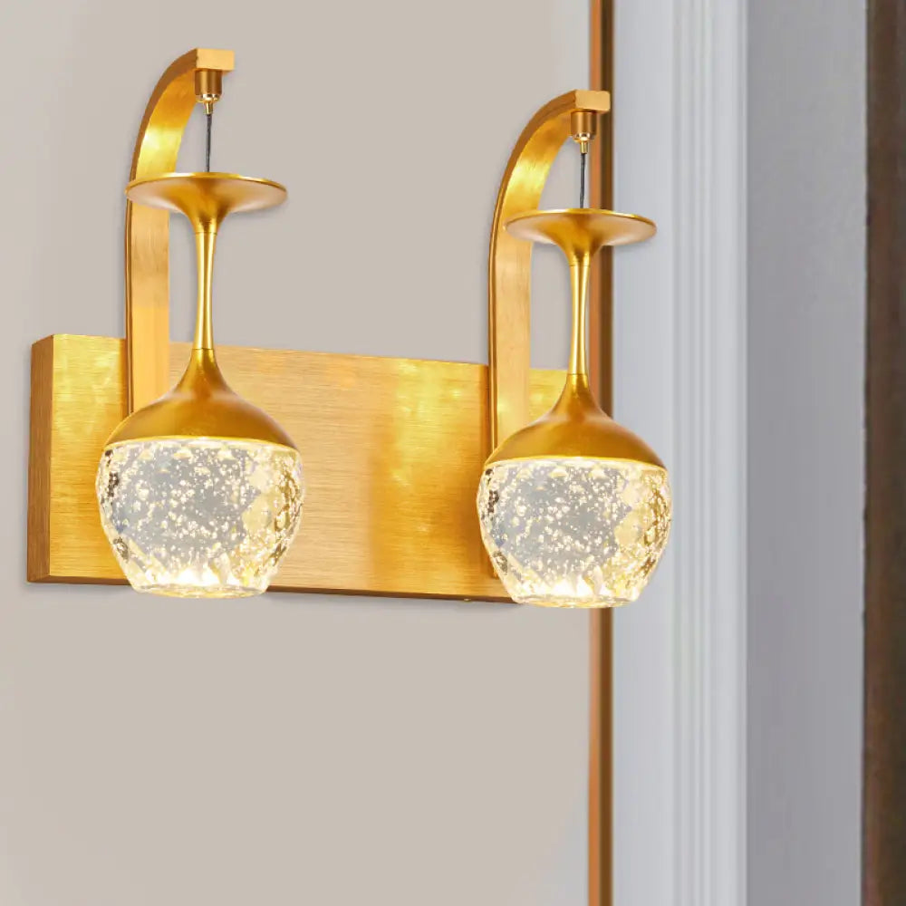 Gold Wall Sconce With Taper Crystal And Traditional Parlour Design 2 /