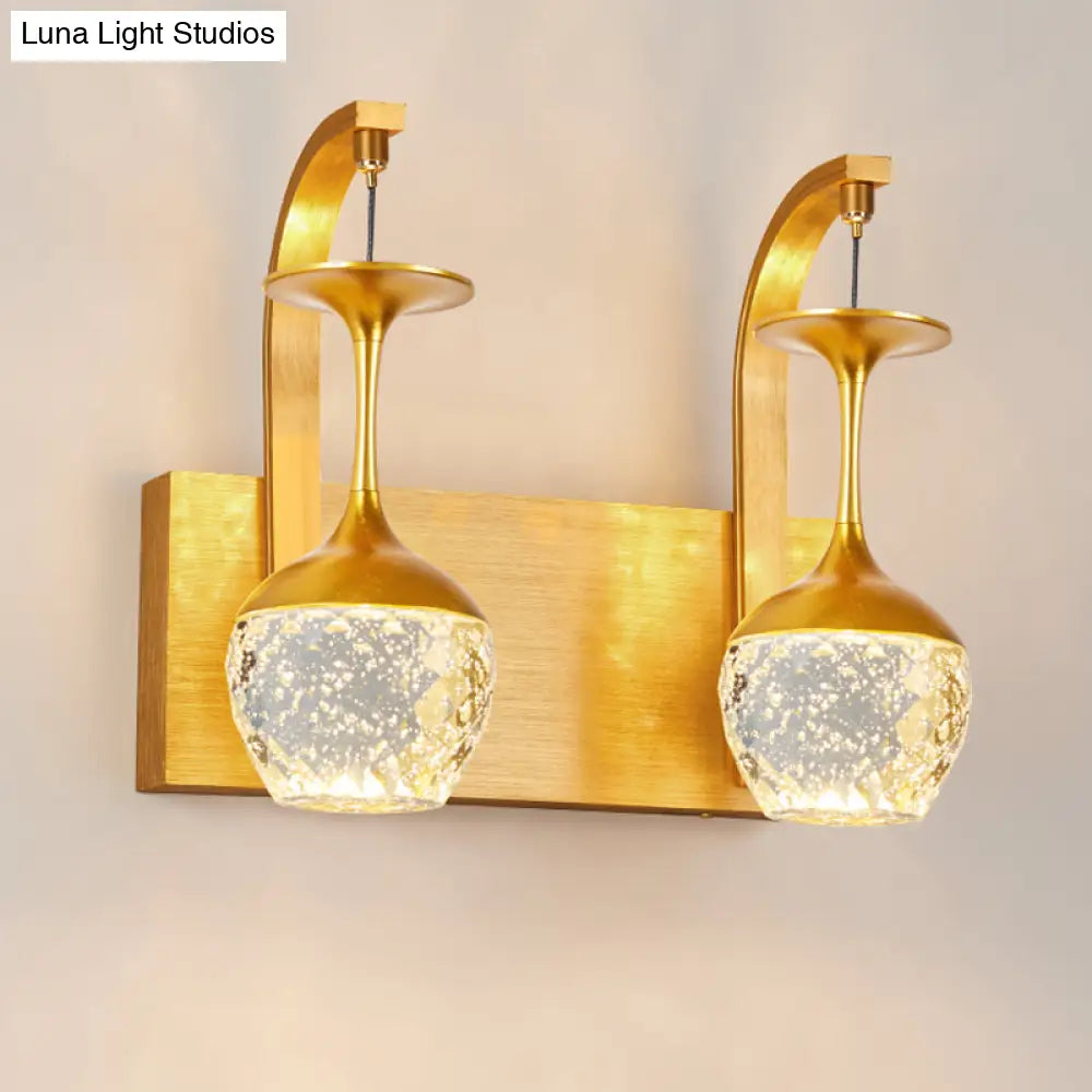 Gold Wall Sconce With Taper Crystal And Traditional Parlour Design