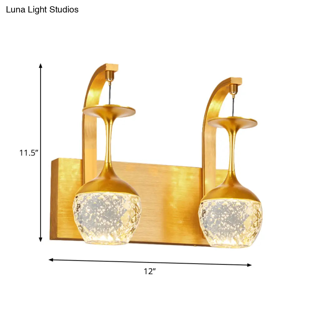 Gold Wall Sconce With Taper Crystal And Traditional Parlour Design