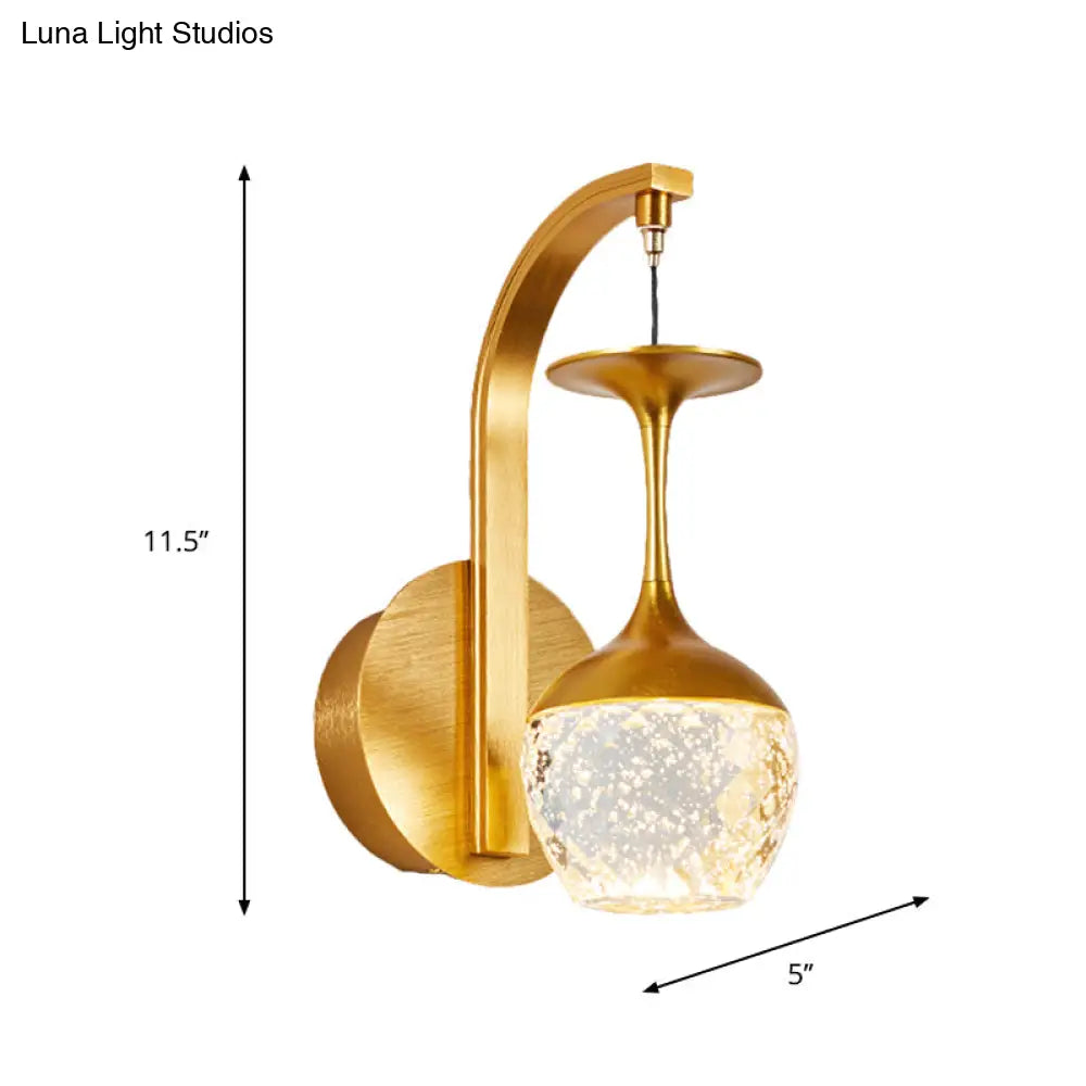 Gold Wall Sconce With Taper Crystal And Traditional Parlour Design