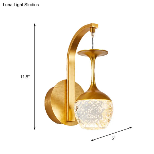 Gold Wall Sconce With Taper Crystal And Traditional Parlour Design