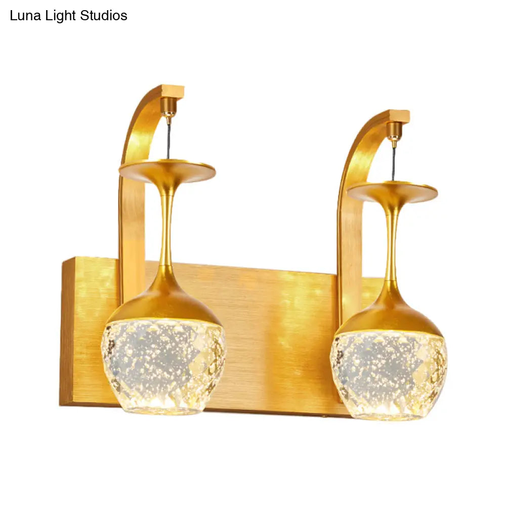 Gold Wall Sconce With Taper Crystal And Traditional Parlour Design