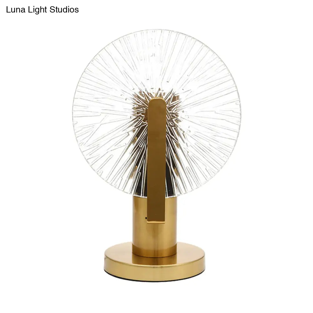 Gold Wheel Night Light - Post-Modern Table Lighting For Bedroom