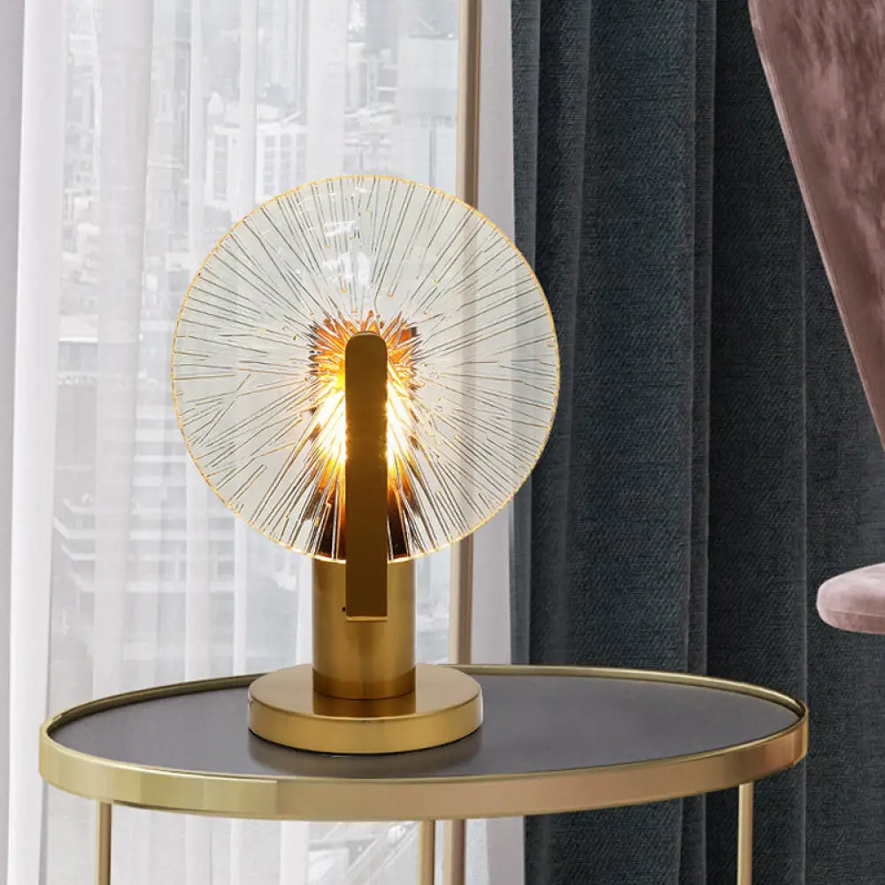 Gold Wheel Night Light - Post-Modern Table Lighting For Bedroom