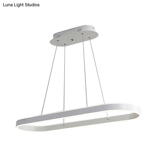 Gold/White Oval Suspension Pendant Led Ceiling Light - 31.5’’/39’’/47’’ Wide Minimalist