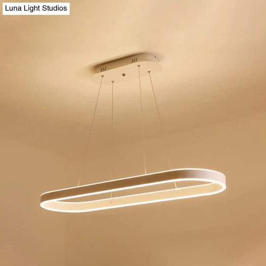 Minimalist Oval Led Ceiling Light In Gold/White - 31.5/39/47 Width Warm/White For Island Gold / 31.5