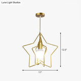 Gold Wire Cage Pendant Light - Nordic Style Ceiling Lamp For Dining Room