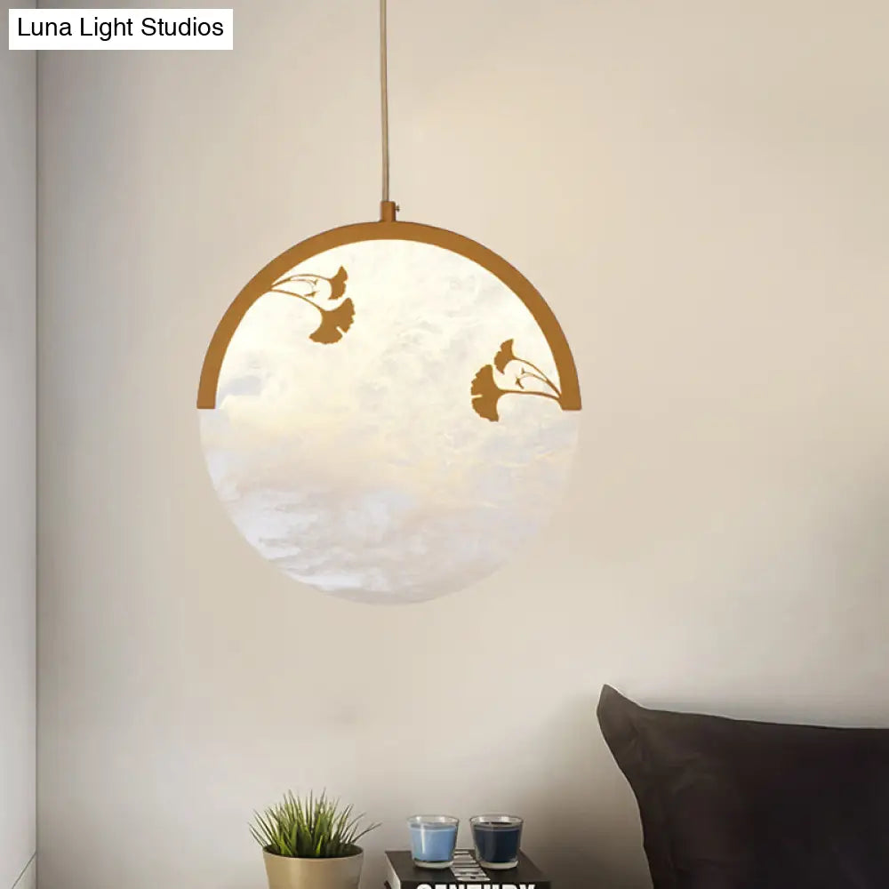 Golden Acrylic Hanging Pendant: Classic 1-Light Suspension For Living Room