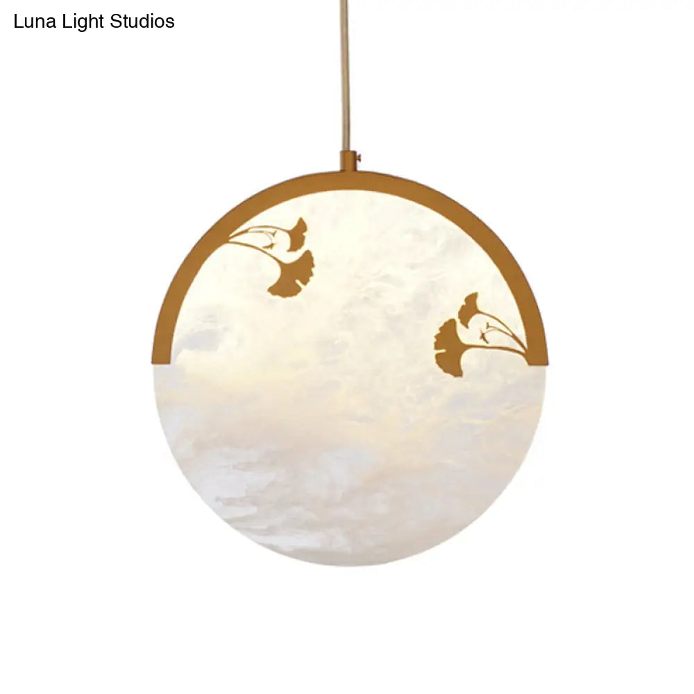 Golden Acrylic Hanging Pendant: Classic 1-Light Suspension For Living Room