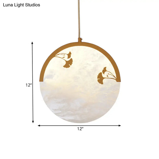 Golden Acrylic Hanging Pendant: Classic 1-Light Suspension For Living Room