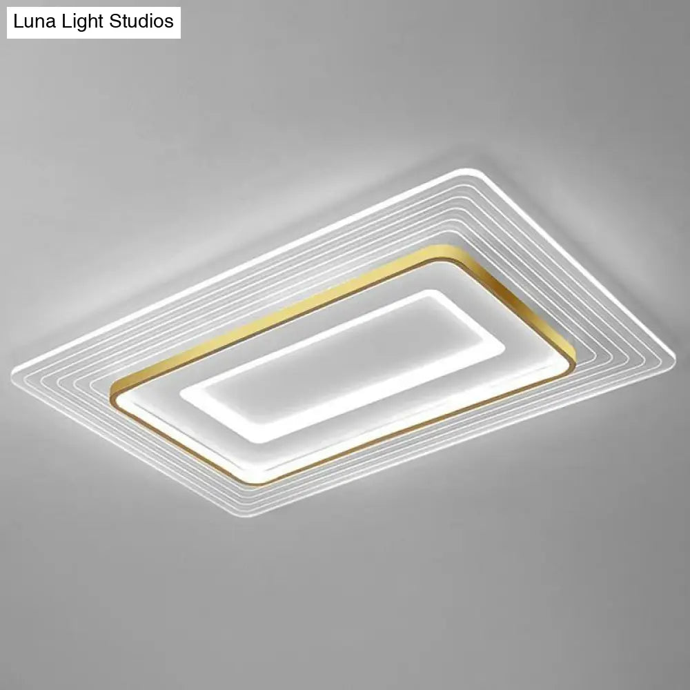 Golden Acrylic Led Flush Mount Light For Simplicity And Style In Living Room Gold / 31.5 White