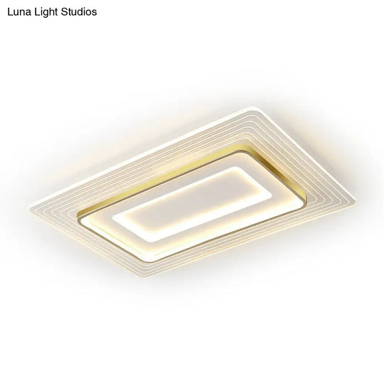 Golden Acrylic Led Flush Mount Light For Simplicity And Style In Living Room