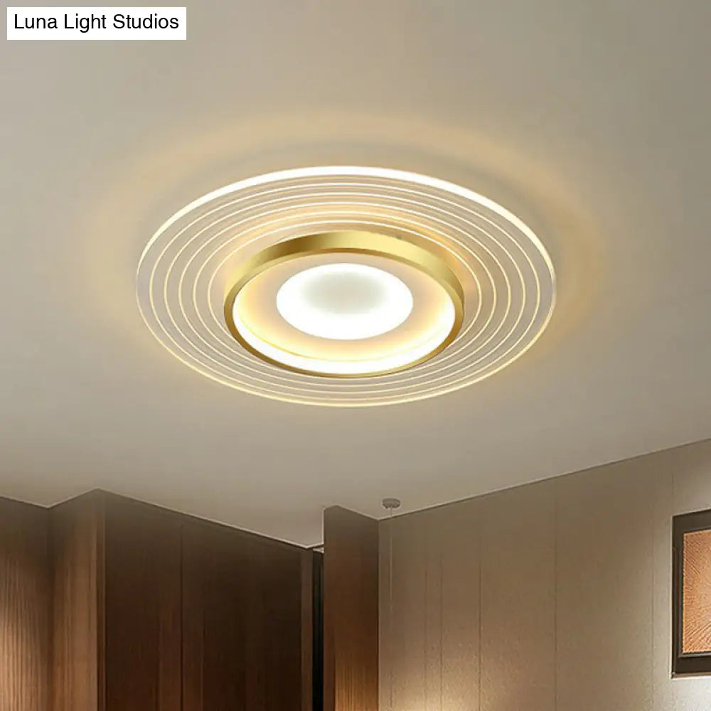 Golden Acrylic Led Flush Mount Light For Simplicity And Style In Living Room Gold / 23.5 Warm