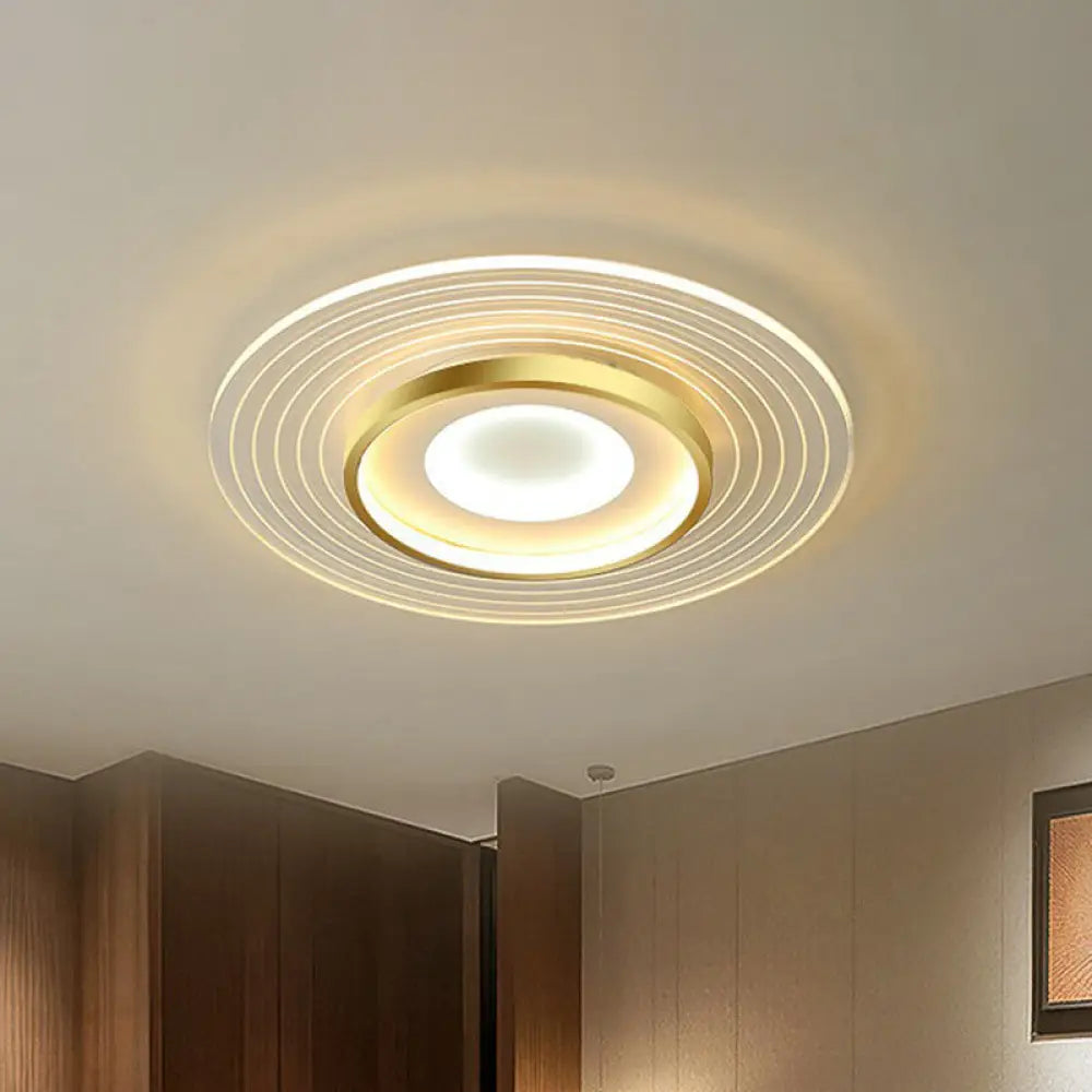 Golden Acrylic Led Flush Mount Light For Simplicity And Style In Living Room Gold / 23.5’ Warm