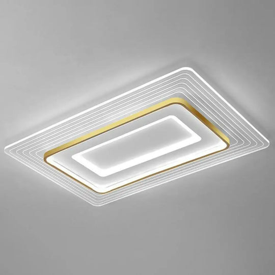 Golden Acrylic Led Flush Mount Light For Simplicity And Style In Living Room Gold / 31.5’ White