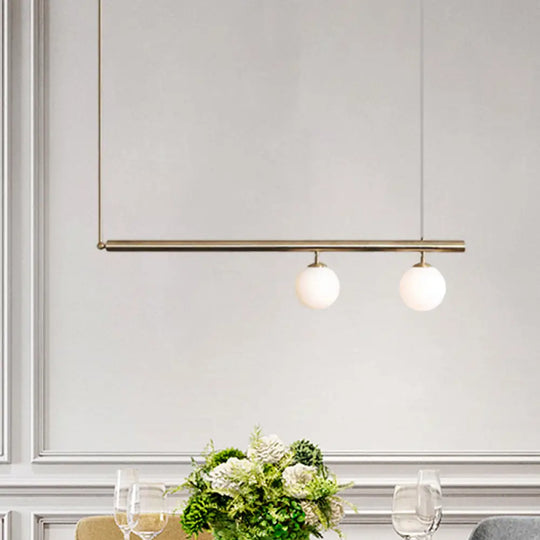 Golden Glass Shade Hanging Lamp: Post Modern Bubble Chandelier For Dining Room 2 / Brass