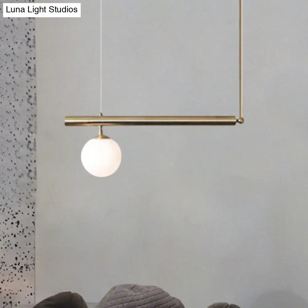 Golden Glass Shade Hanging Lamp: Post Modern Bubble Chandelier For Dining Room