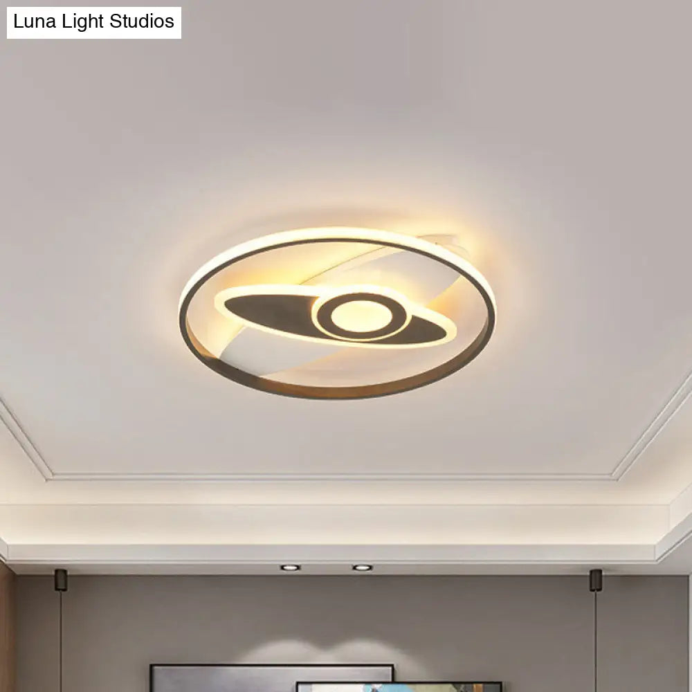 Golden Kids Led Ceiling Lamp With Star/Planet Design For Bedroom