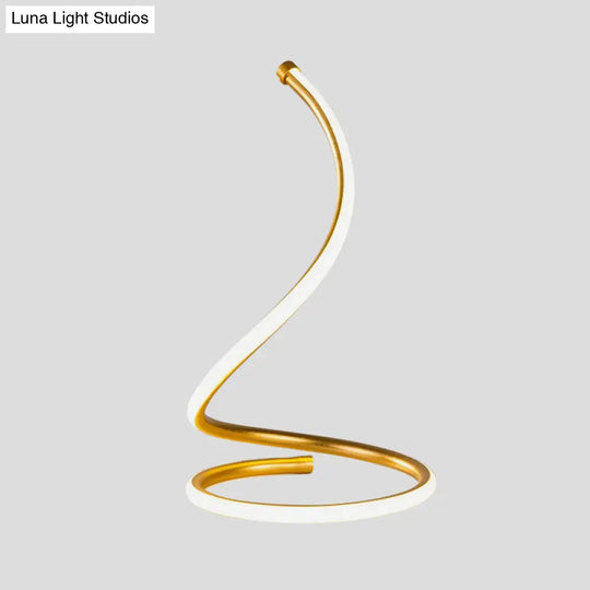 Golden Led Spiral Silica Gel Night Light - Simple & Innovative Table Lamp For Bedrooms