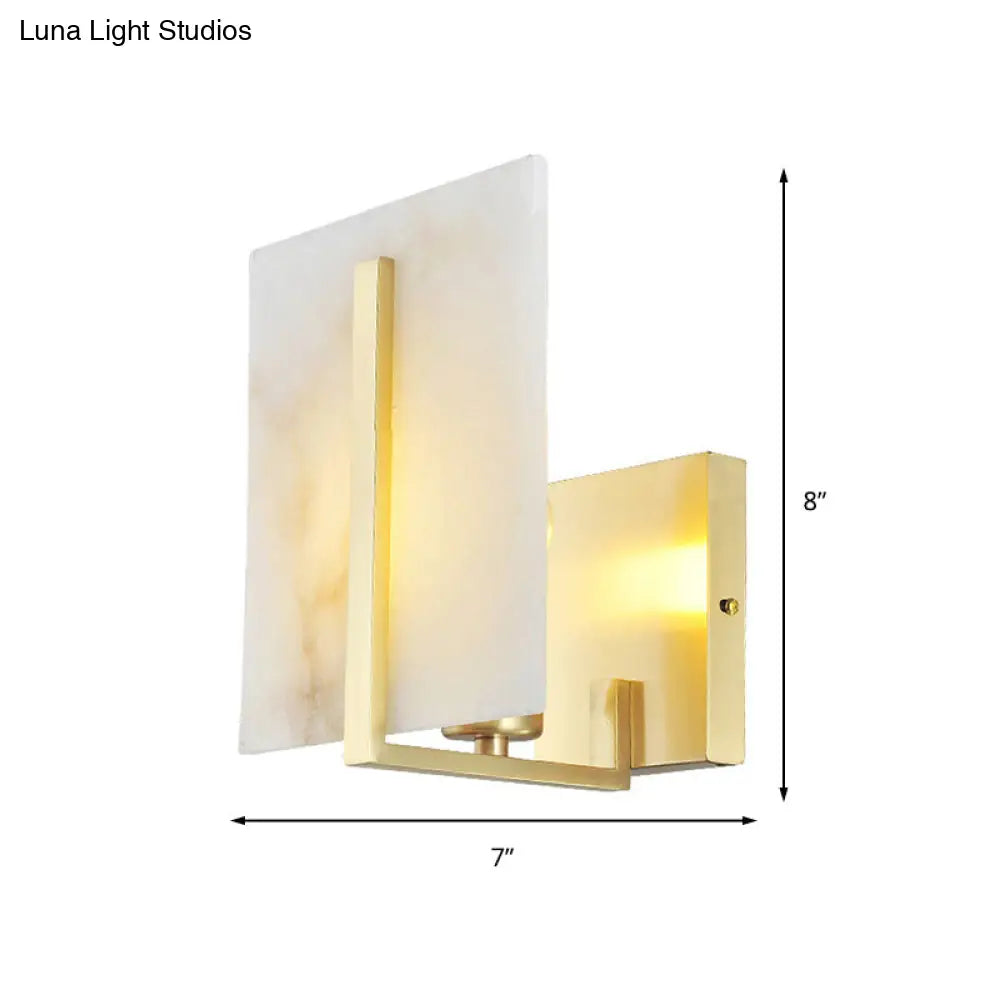 Golden Metal Wall Lamp With 1 Head Sconce - Traditional Design For Stairs