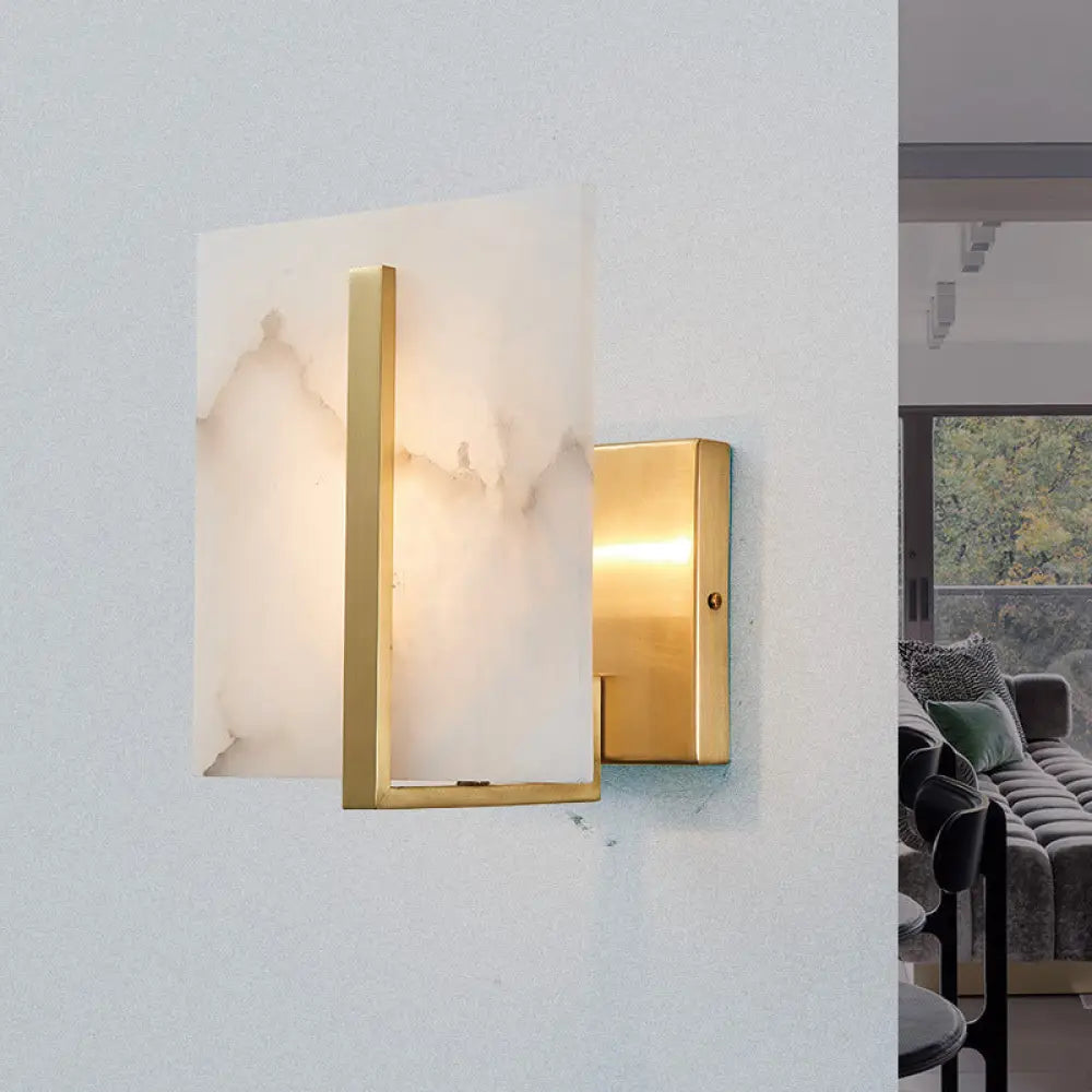 Golden Metal Wall Lamp With 1 Head Sconce - Traditional Design For Stairs Gold