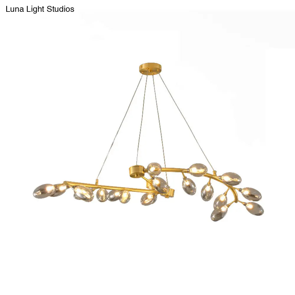 Grape Shape Metallic Hanging Chandelier - Post-Modern 20-Head Gold Finish Ceiling Light