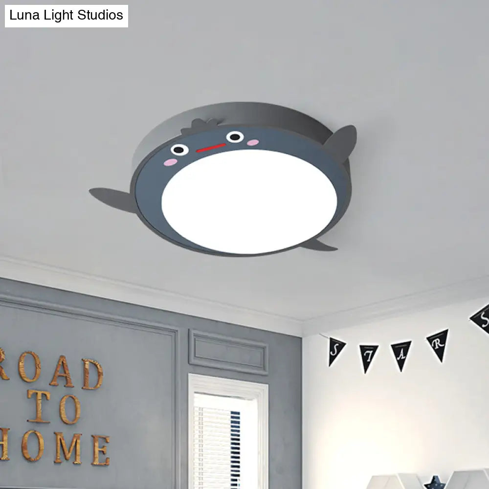 Gray Cartoon Animals Acrylic Flush Light: Led Close To Ceiling Fixture For Bedroom