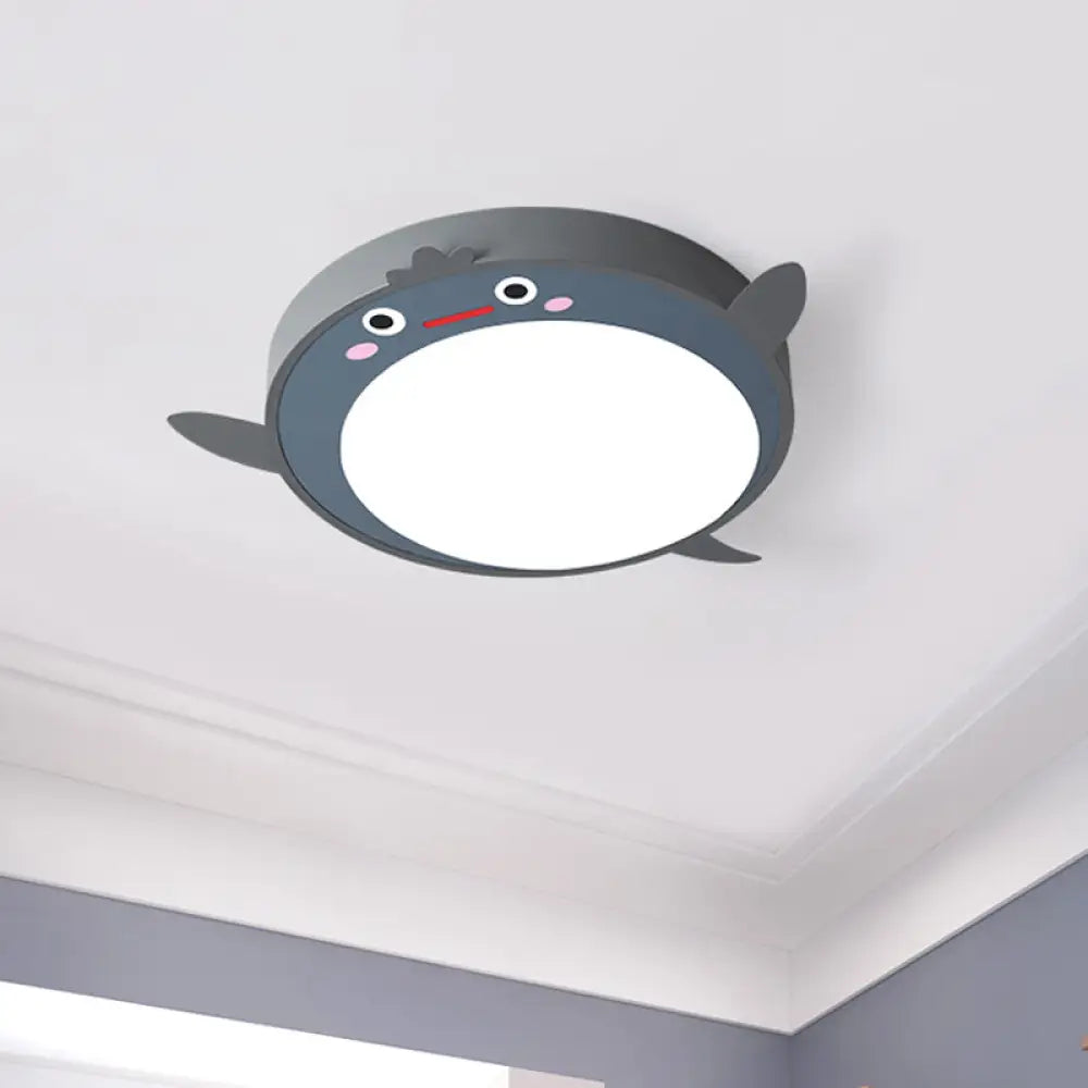 Gray Cartoon Animals Acrylic Flush Light: Led Close To Ceiling Fixture For Bedroom Grey