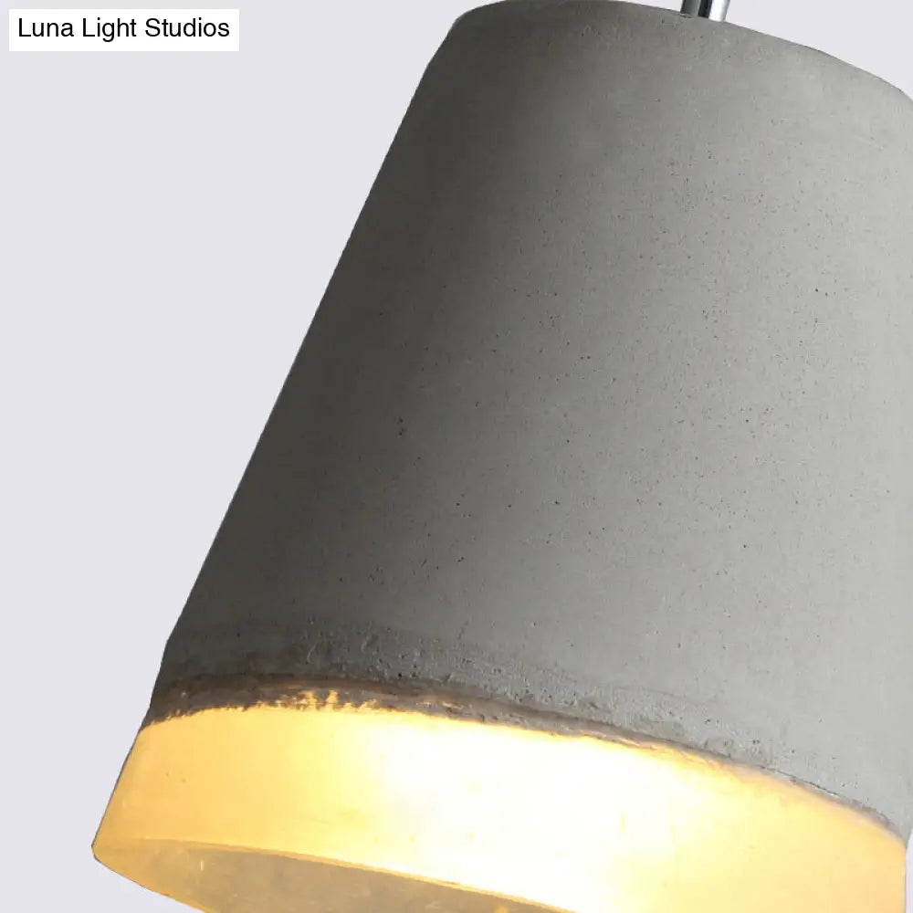 Modern Gray Cement Empire Shade Pendant Lighting For Dining Room - Simple 1-Light Hanging Lamp