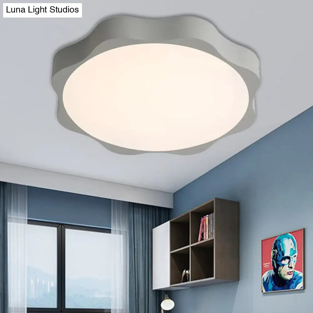 Gray Nordic Style Acrylic Ceiling Mount Light For Child Bedroom Grey / 12