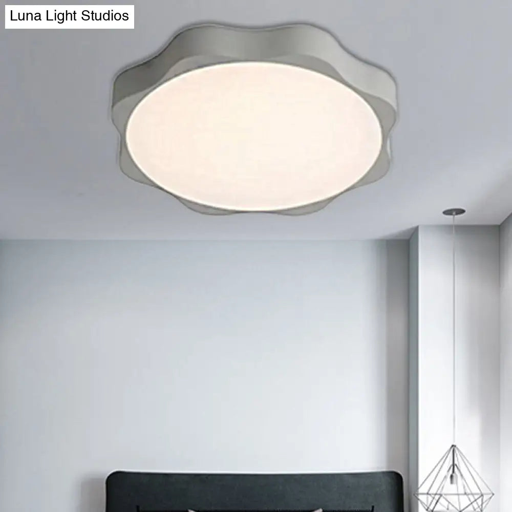Gray Nordic Style Acrylic Ceiling Mount Light For Child Bedroom