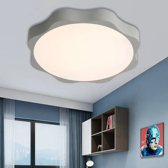Gray Nordic Style Acrylic Ceiling Mount Light For Child Bedroom Grey / 12’