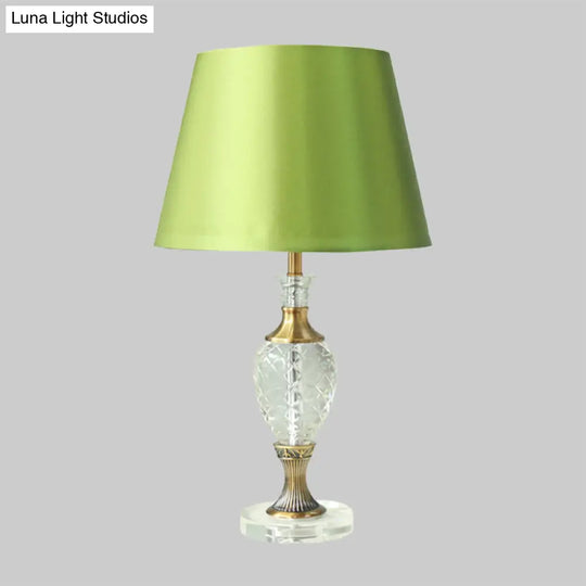 Green Crystal Bedroom Night Lamp With Contemporary Table Lighting