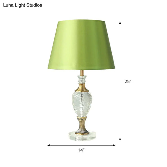 Green Crystal Bedroom Night Lamp With Contemporary Table Lighting