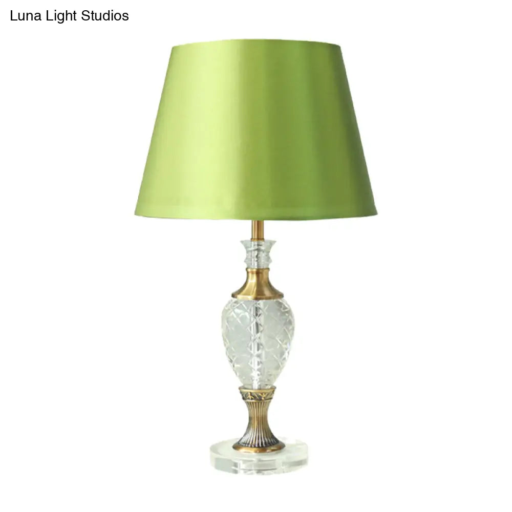 Green Crystal Bedroom Night Lamp With Contemporary Table Lighting