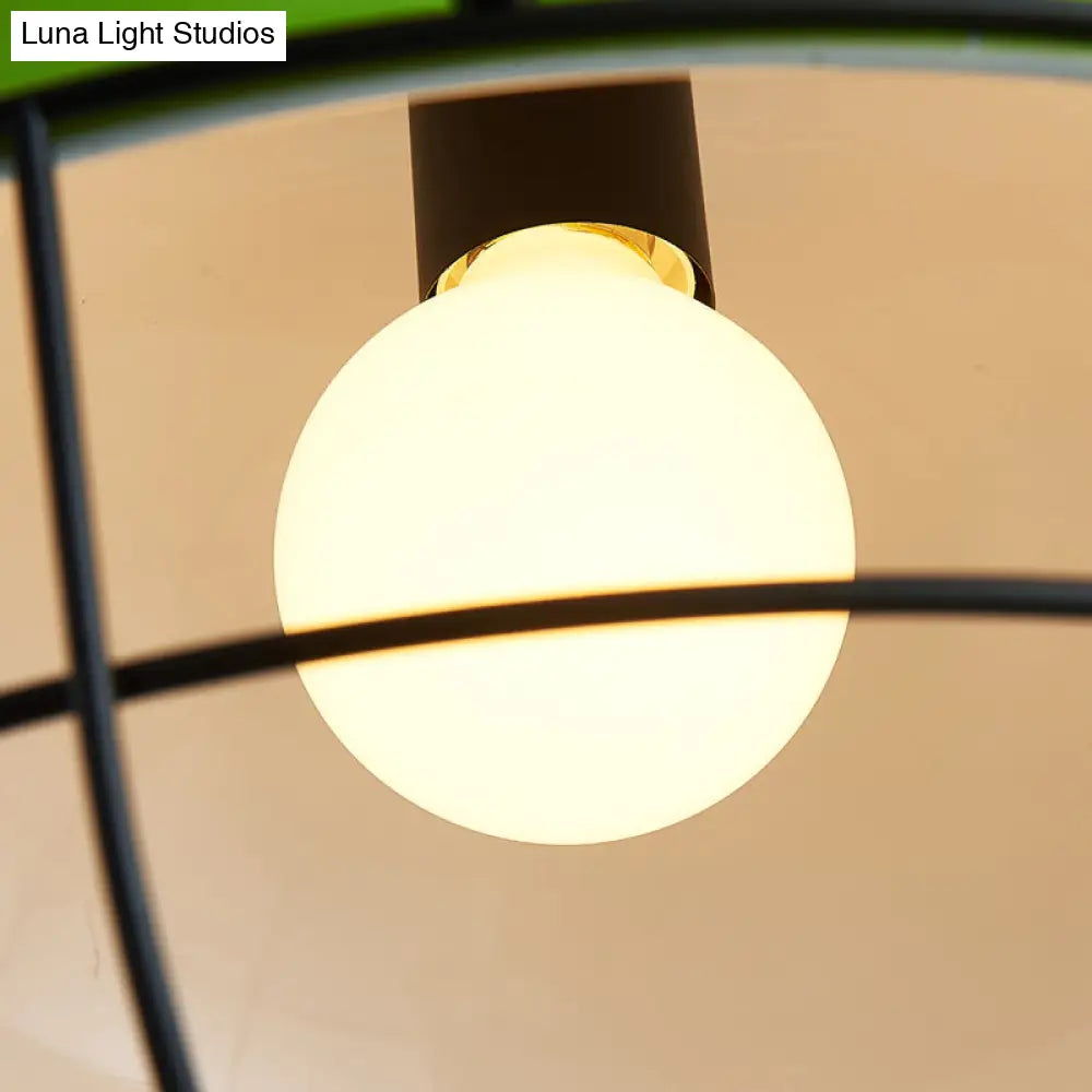 Green Domed Pendant Light – Vintage Industrial Metal Lamp For Dining Room