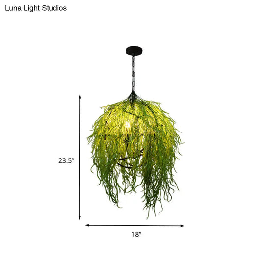 Green Metal Industrial Pendant Light Fixture - 3/4 Bulbs 18 Or 21.5 Wide Led Hanging Lamp Kit For