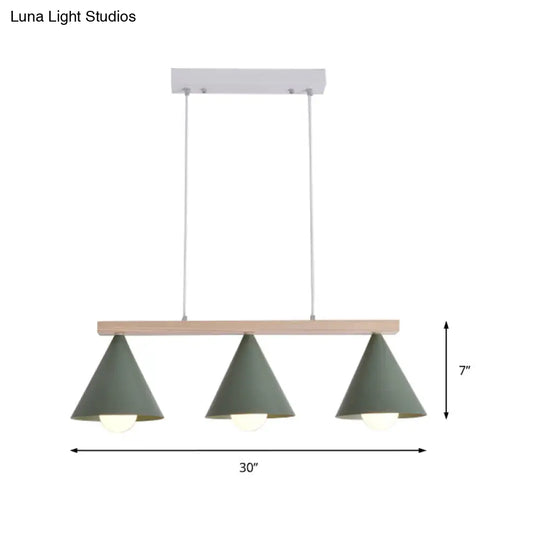 Green Iron Island Pendant With Nordic Design- 3/5 Head Ceiling Light