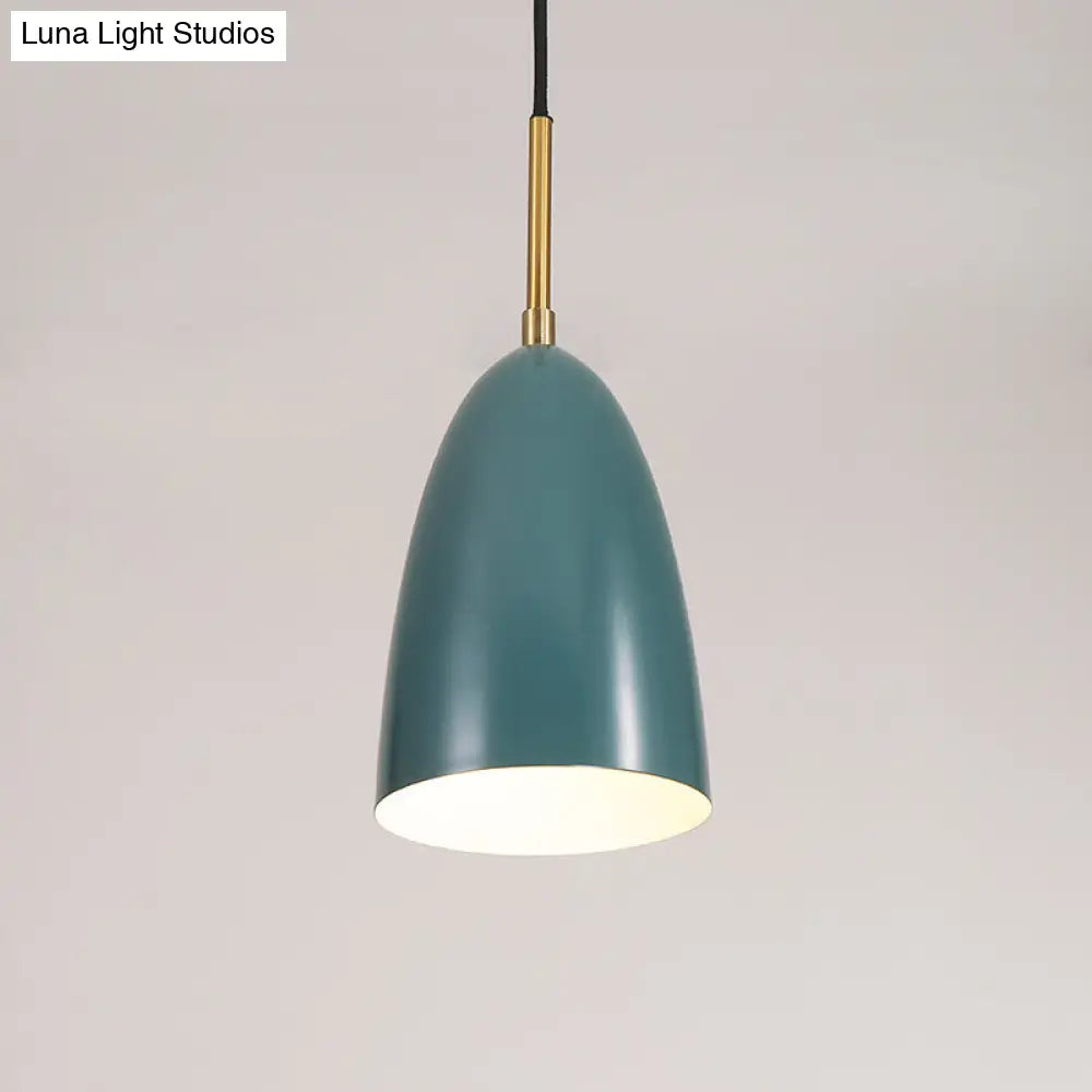 Green Metal Pendant Ceiling Light - Elegant Macaron Design Suspended Lighting Fixture