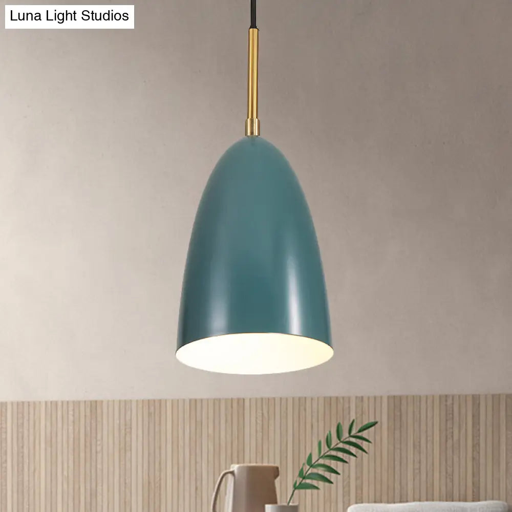 Green Metal Pendant Ceiling Light - Elegant Macaron Design Suspended Lighting Fixture