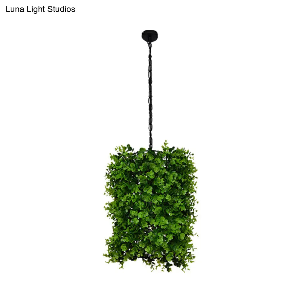 Green Metal Industrial Hanging Light For Restaurants - 1 Bulb Ceiling Lamp