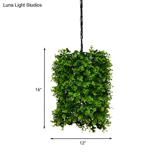 Green Metal Industrial Hanging Light For Restaurants - 1 Bulb Ceiling Lamp