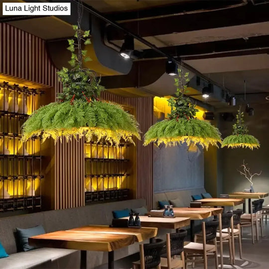 Green Metal Shade Suspension Ceiling Lamp | Warehouse Restaurant Plant Light 14/18 W 1-Bulb Option