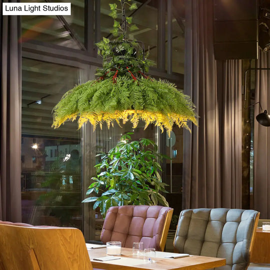 Green Metal Shade Suspension Ceiling Lamp | Warehouse Restaurant Plant Light 14/18 W 1-Bulb Option